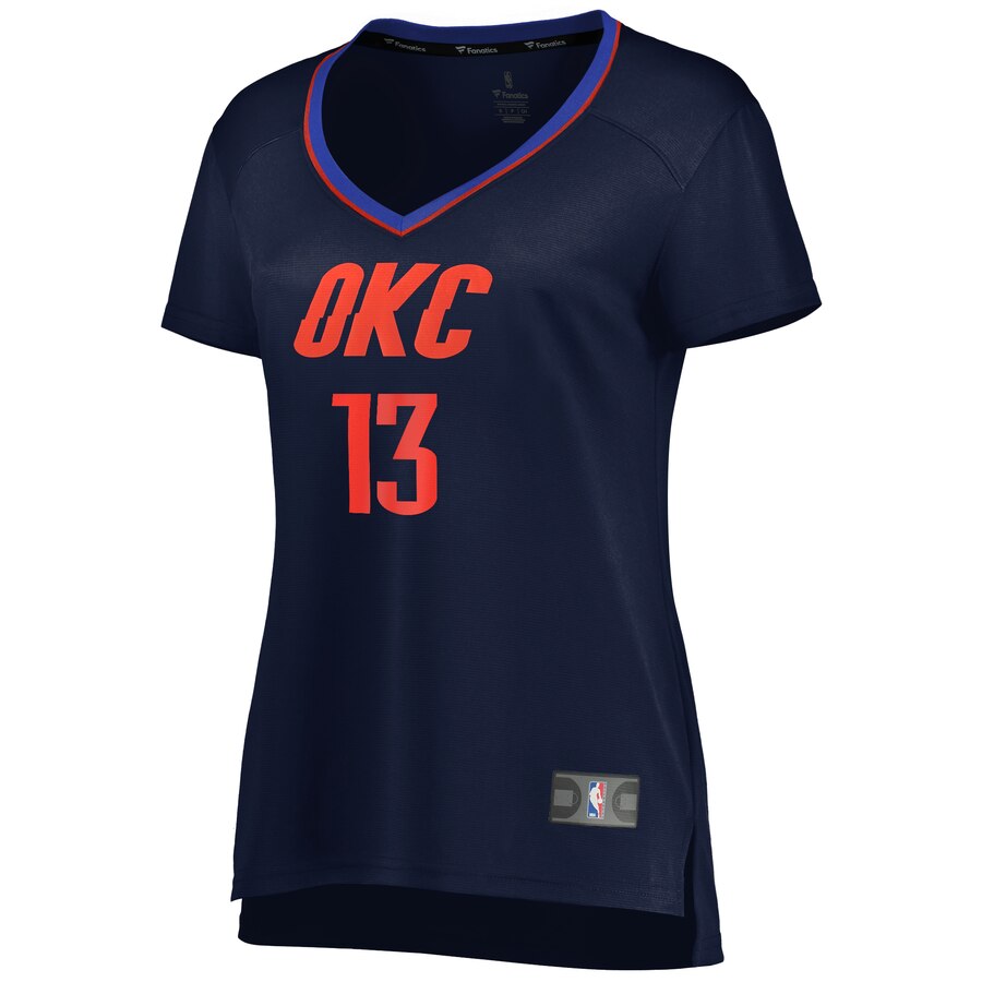 Alternative view of Justin Patton Oklahoma City Thunder Fanatics Branded Women's Fast Break Player Jersey - Statement Edition - Navy
