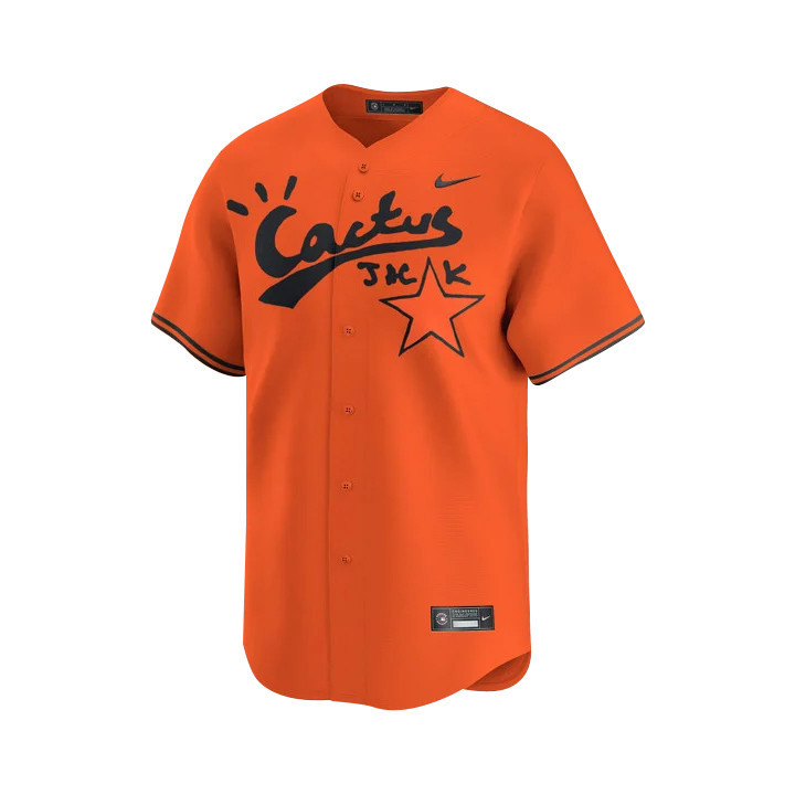Alternative view of Justin Verlander 35 Houston Astros Cactus Jack Men Jersey - Orange