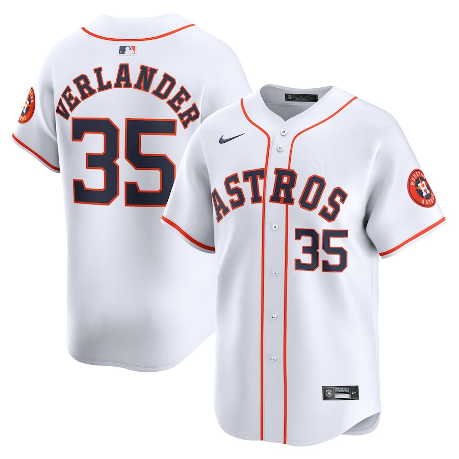 Justin Verlander 35 Houston Astros Home Limited Men Jersey - White 