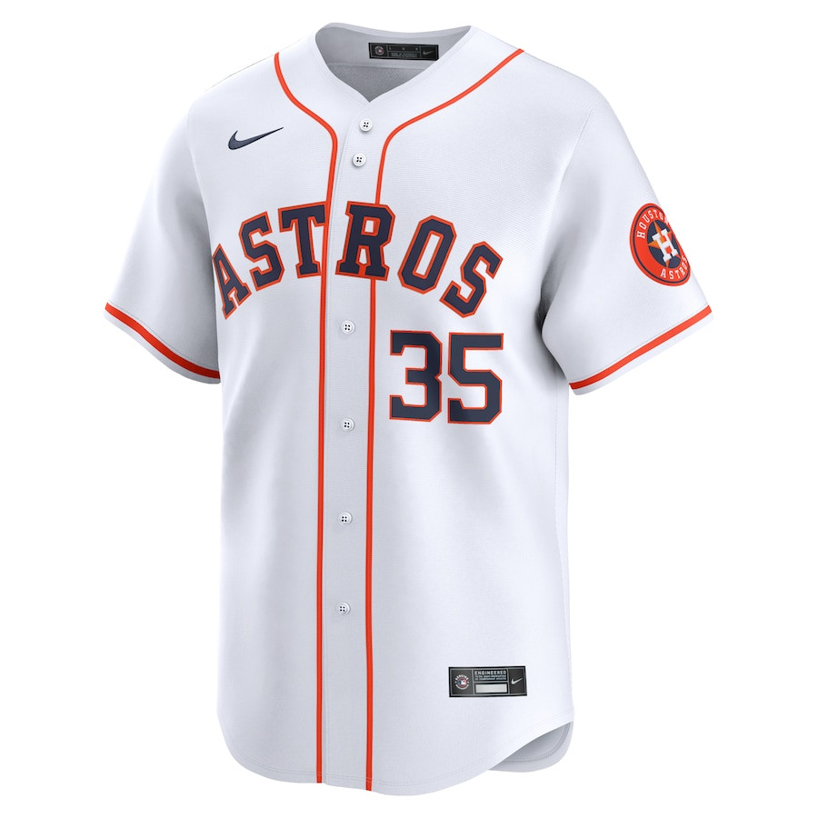 Alternative view of Justin Verlander 35 Houston Astros Home Limited Men Jersey - White 