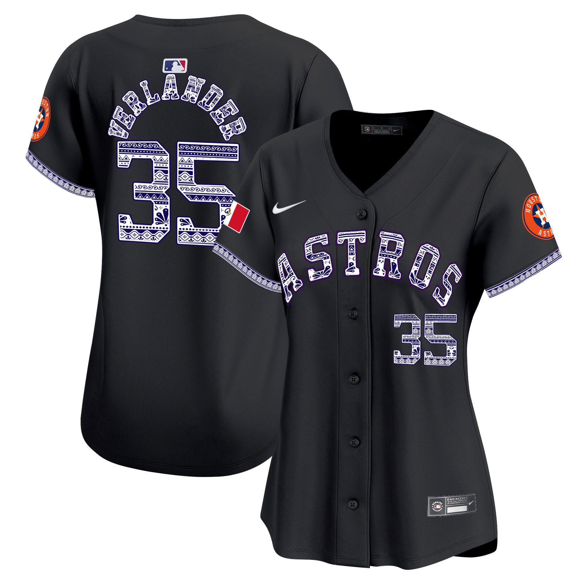 Justin Verlander 35 Houston Astros Mexico Women Jersey - Black 