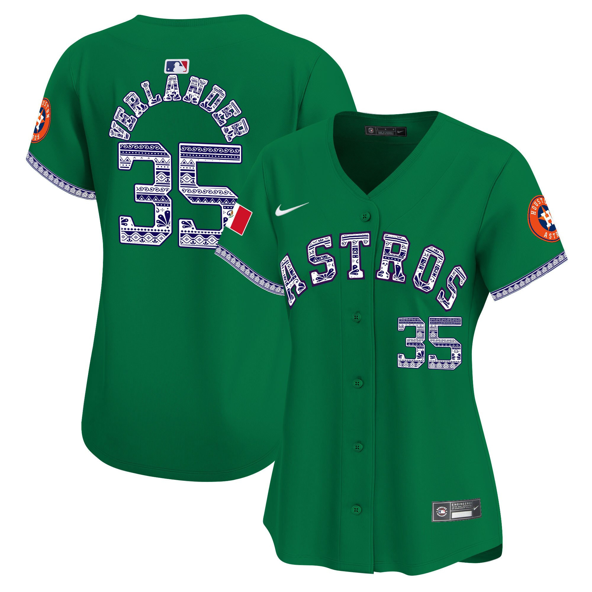 Justin Verlander 35 Houston Astros Mexico Women Jersey - Green 