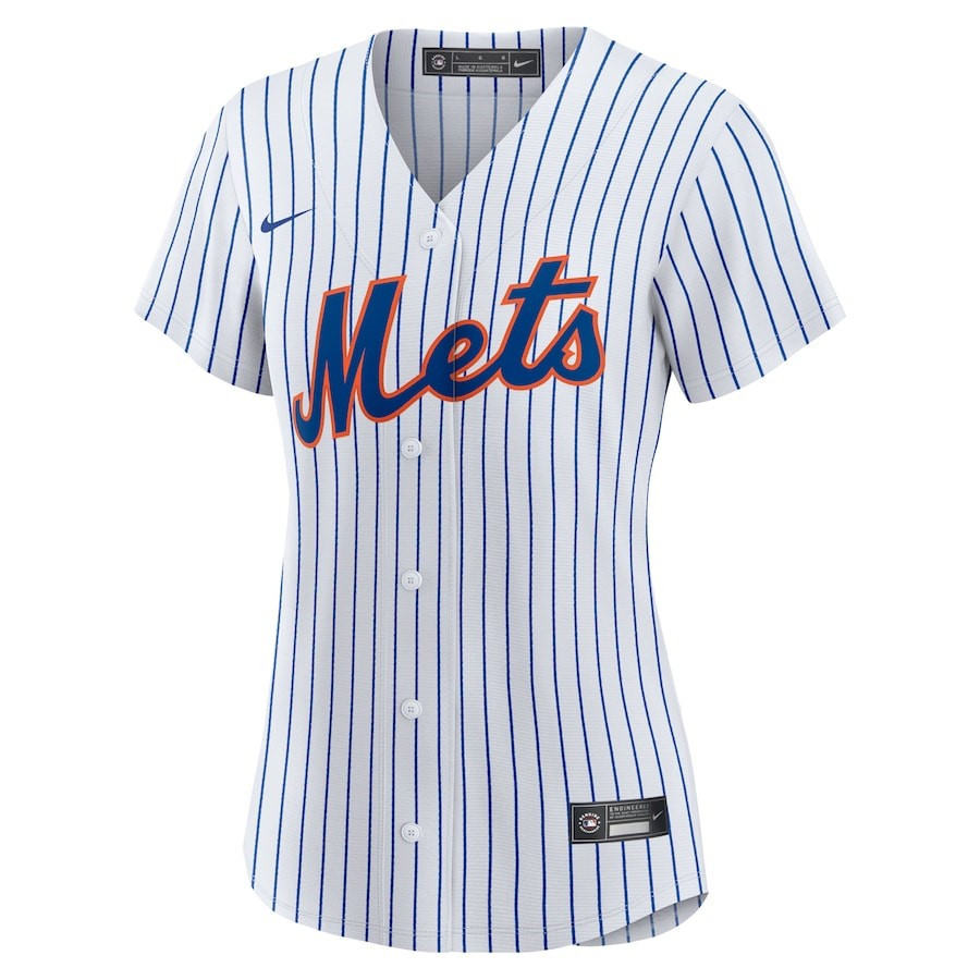 Alternative view of Justin Verlander 35 New York Mets Women's Home Player Jersey - White/Royal 