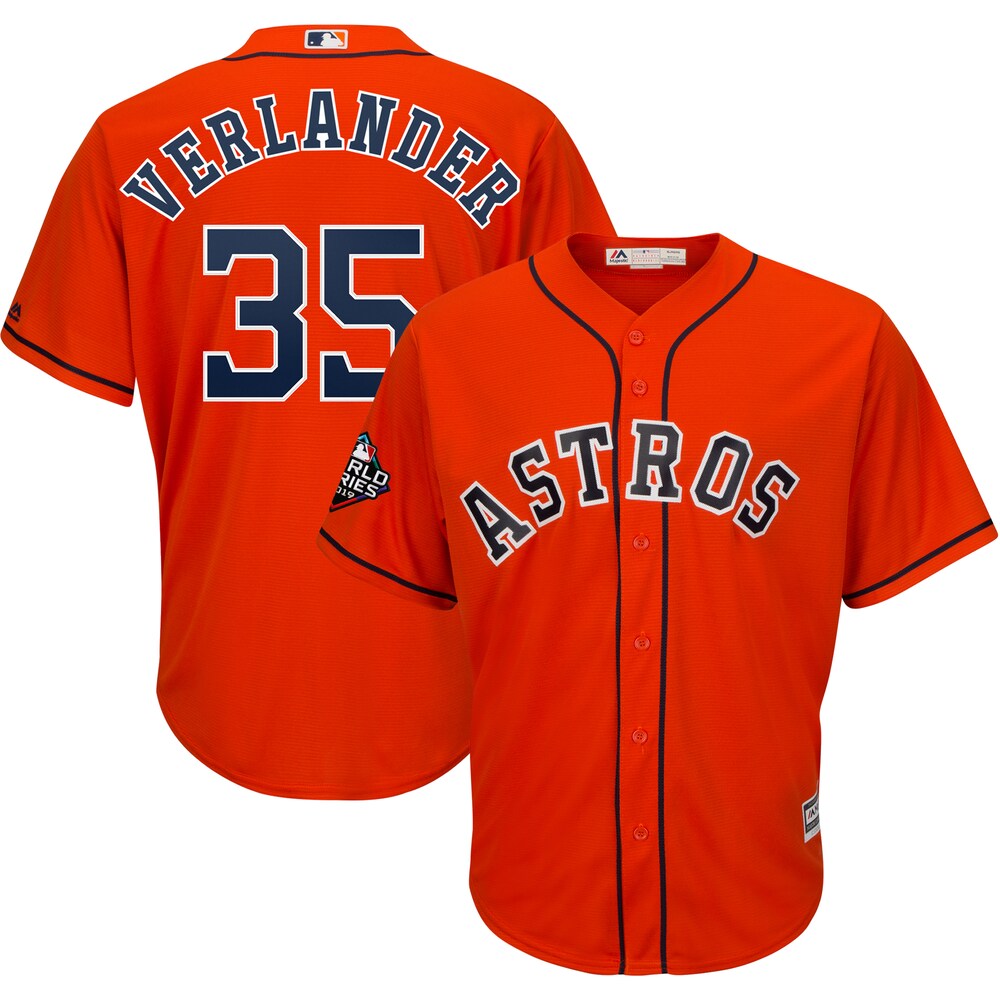Justin Verlander Houston Astros Majestic 2019 World Series Bound Official Cool Base Player Jersey – Orange