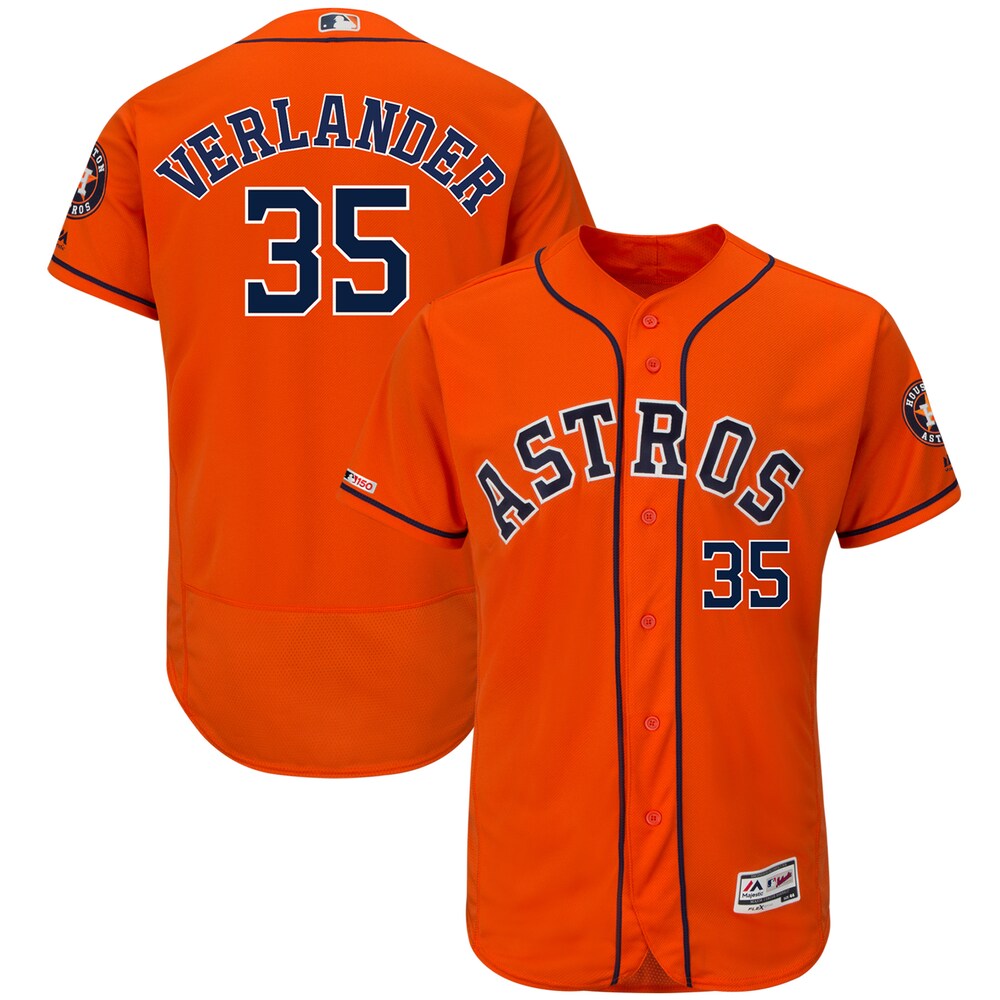 Justin Verlander Houston Astros Majestic Alternate Flex Base Collection Player Jersey - Orange