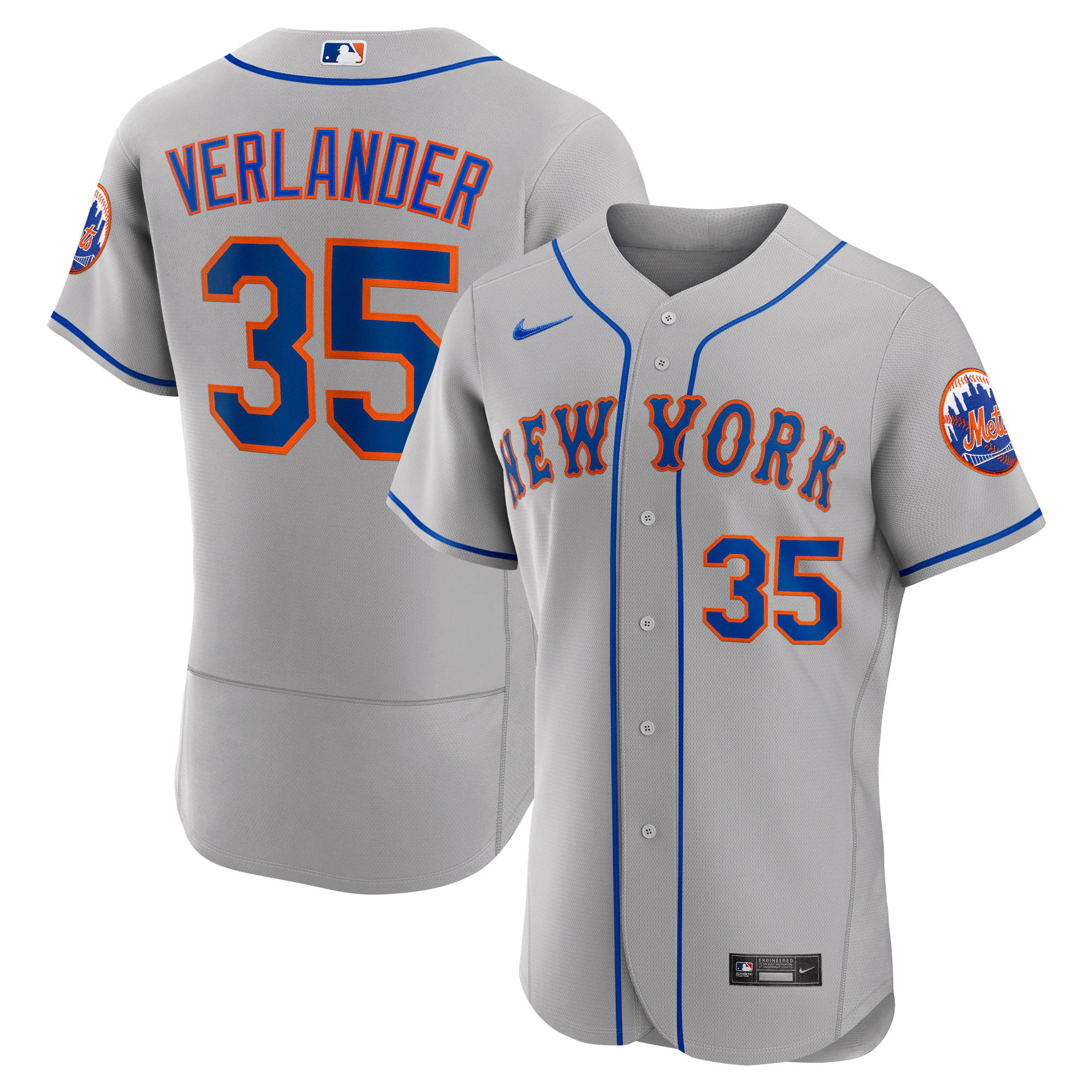 Justin Verlander New York Mets Road Authentic Player Jersey - Gray