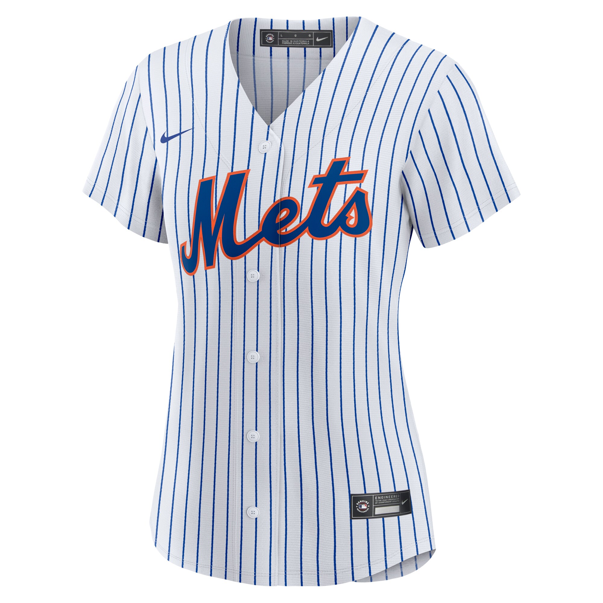 Alternative view of Justin Verlander New York Mets Women’s Home Replica Player Jersey – White/royal