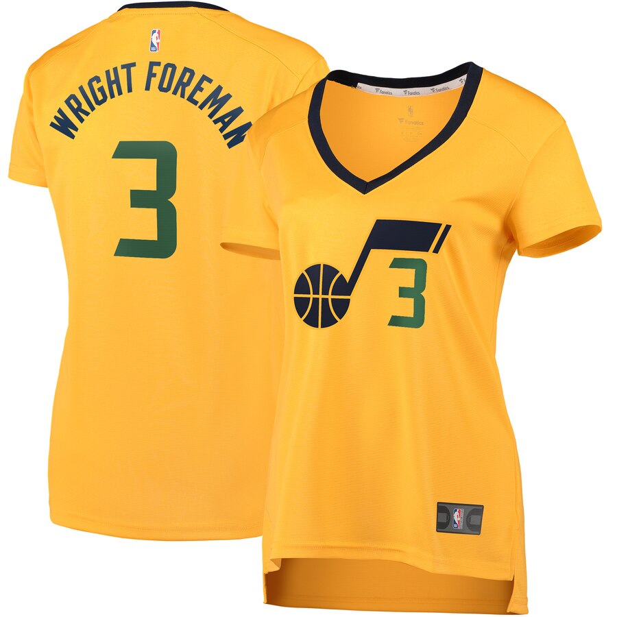 Justin Wright-foreman Utah Jazz Fanatics Branded Women's Fast Break Replica Jersey Gold - Statement Edition