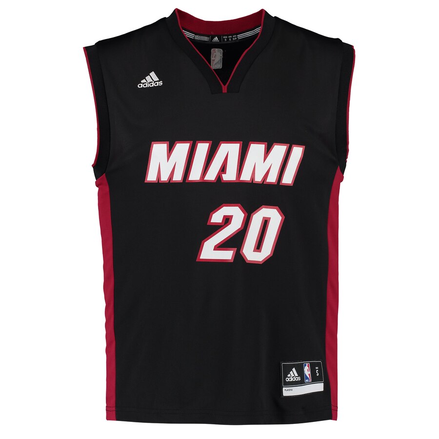 Alternative view of Justise Winslow Miami Heat Adidas Road Replica Jersey - Black