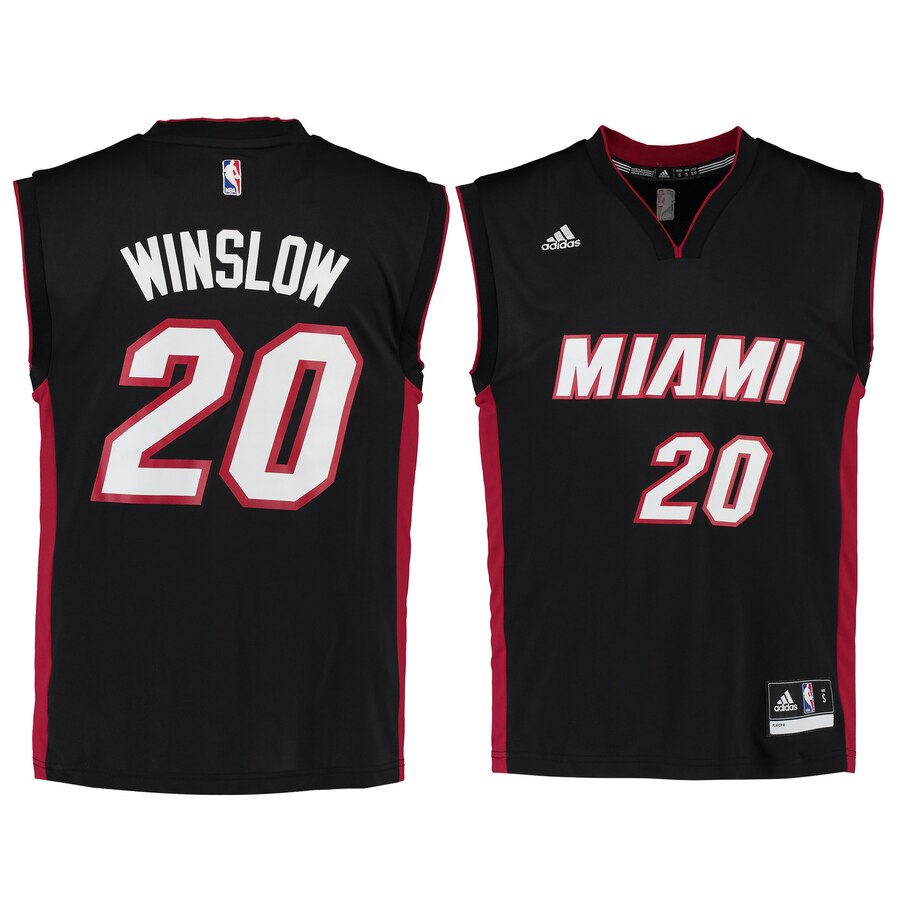 Justise Winslow Miami Heat Adidas Road Replica Jersey - Black
