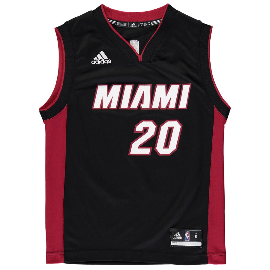 Alternative view of Justise Winslow Miami Heat Adidas Youth Replica Jersey - Black