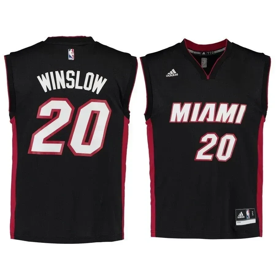 Justise Winslow Miami Heat Road Jersey - Black - JS947 