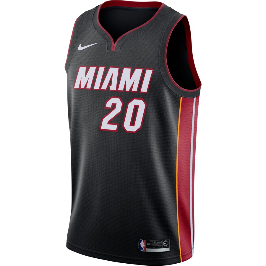 Alternative view of Justise Winslow Miami Heat Swingman Jersey Black - Icon Edition