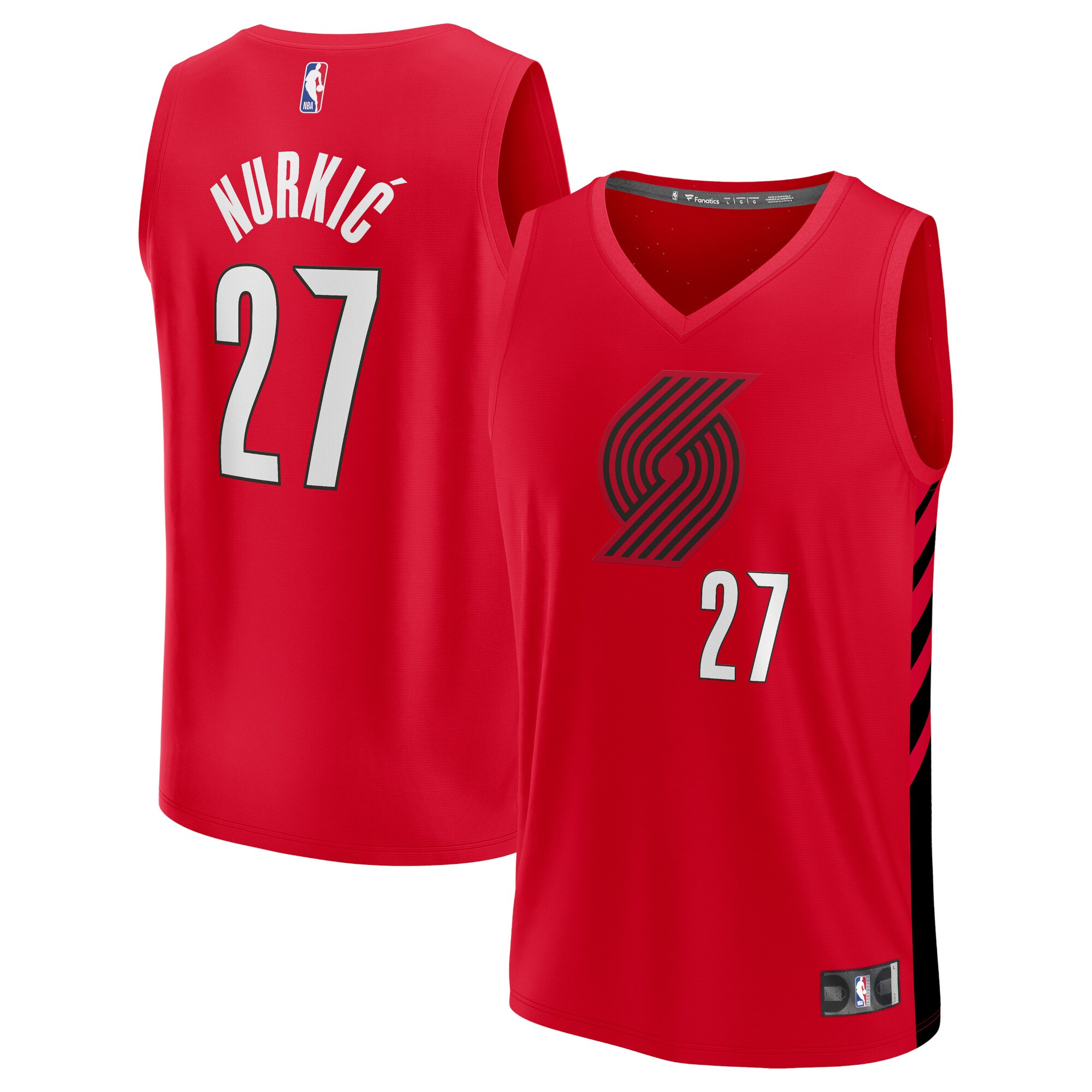 Alternative view of Jusuf Nurkic Portland Trail Blazers Fanatics Branded Fast Break Replica Player Jersey - Statement Edition - Red