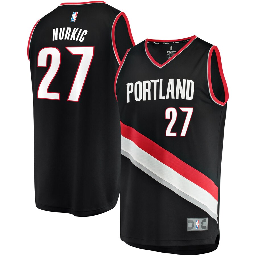 Jusuf Nurkic Portland Trail Blazers Fanatics Branded Fast Break Replica Team Color Player Jersey Black - Icon Edition