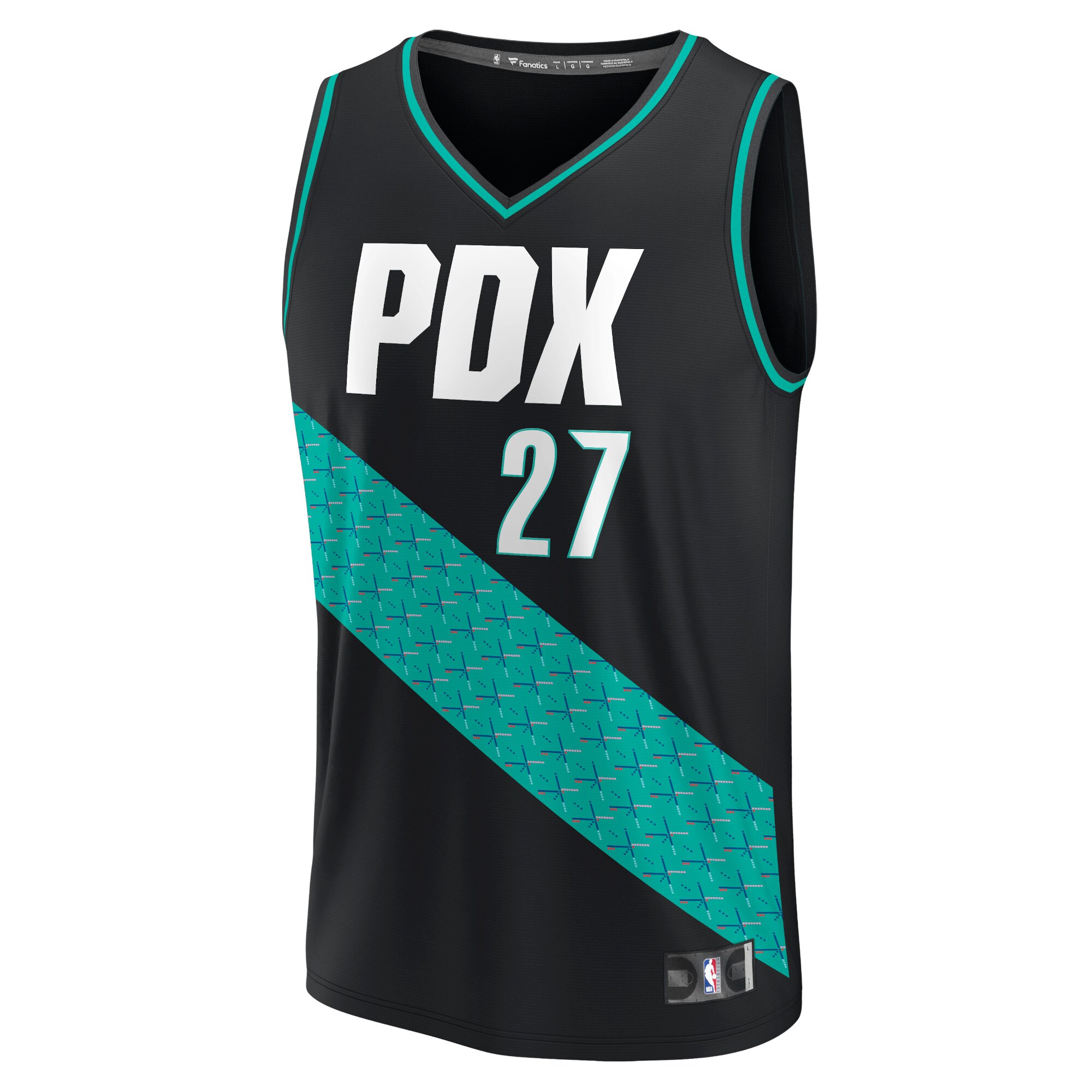 Alternative view of Jusuf Nurkic Portland Trail Blazers Fanatics Fastbreak Jersey - City Edition - Black