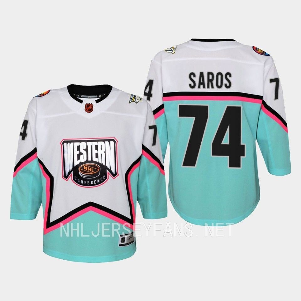 Alternative view of Juuse Saros 74 Nashville Predators 2023 All-Star Game Jersey White Equipment - JS418 