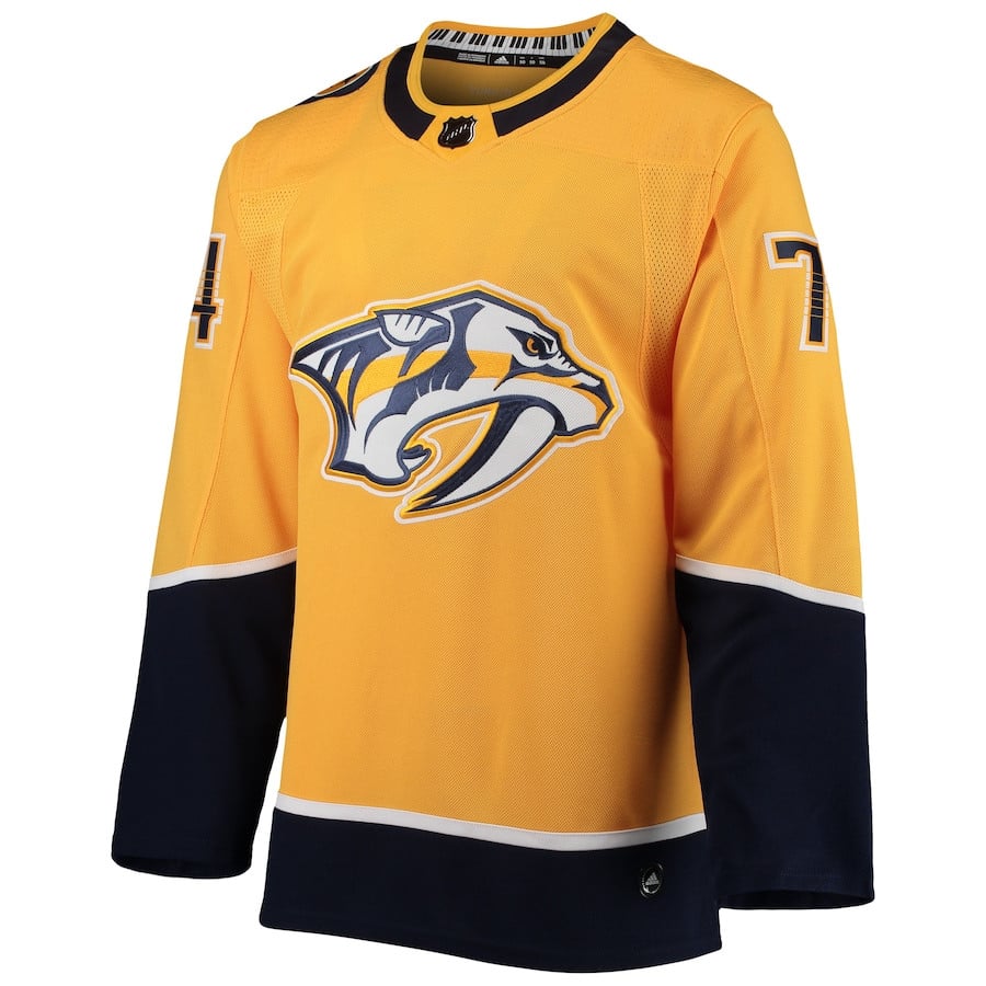 Alternative view of Juuse Saros 74 Nashville Predators Home Men Jersey - Gold - JS377 