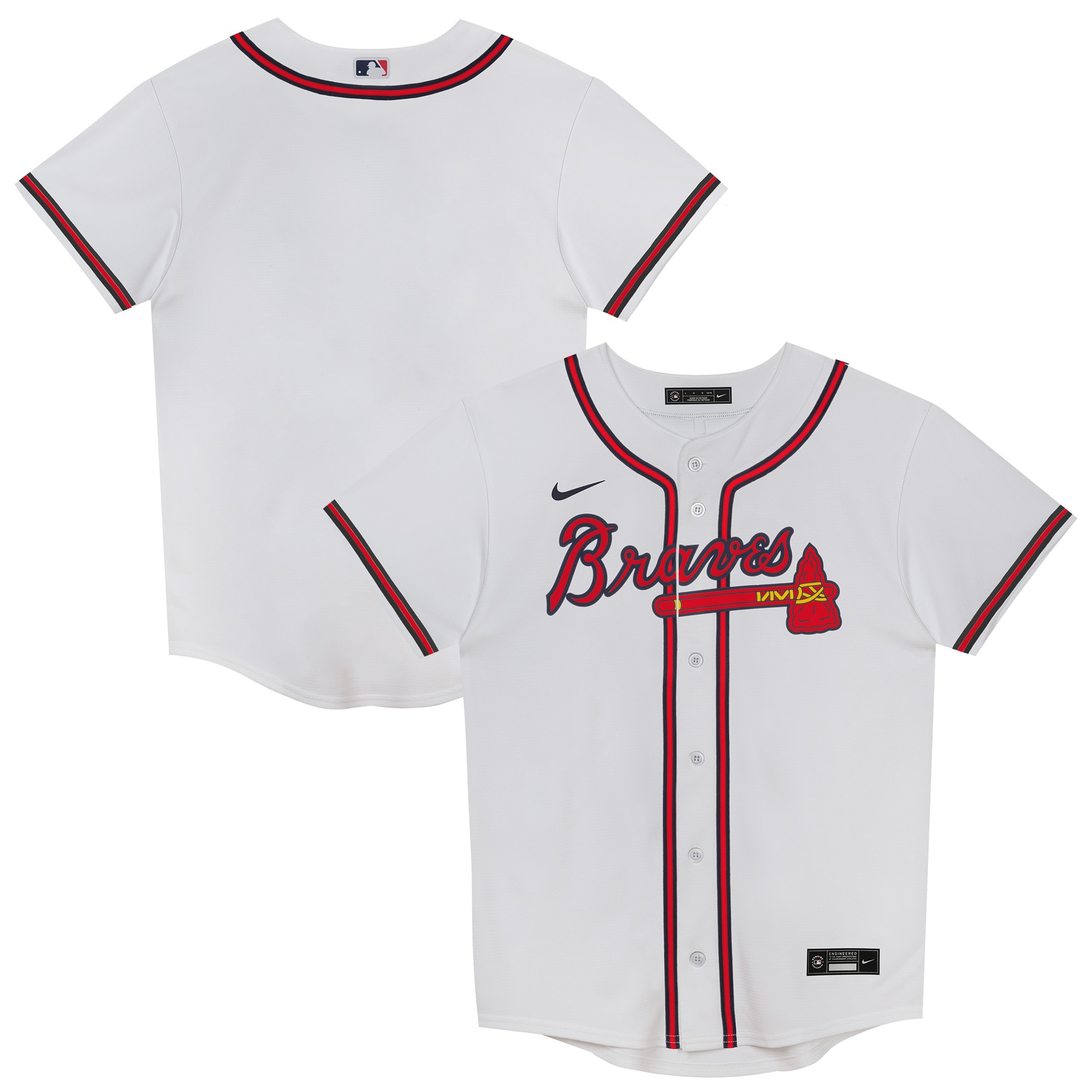 Juvenile Atlanta Braves White Home Blank Jersey - JS454