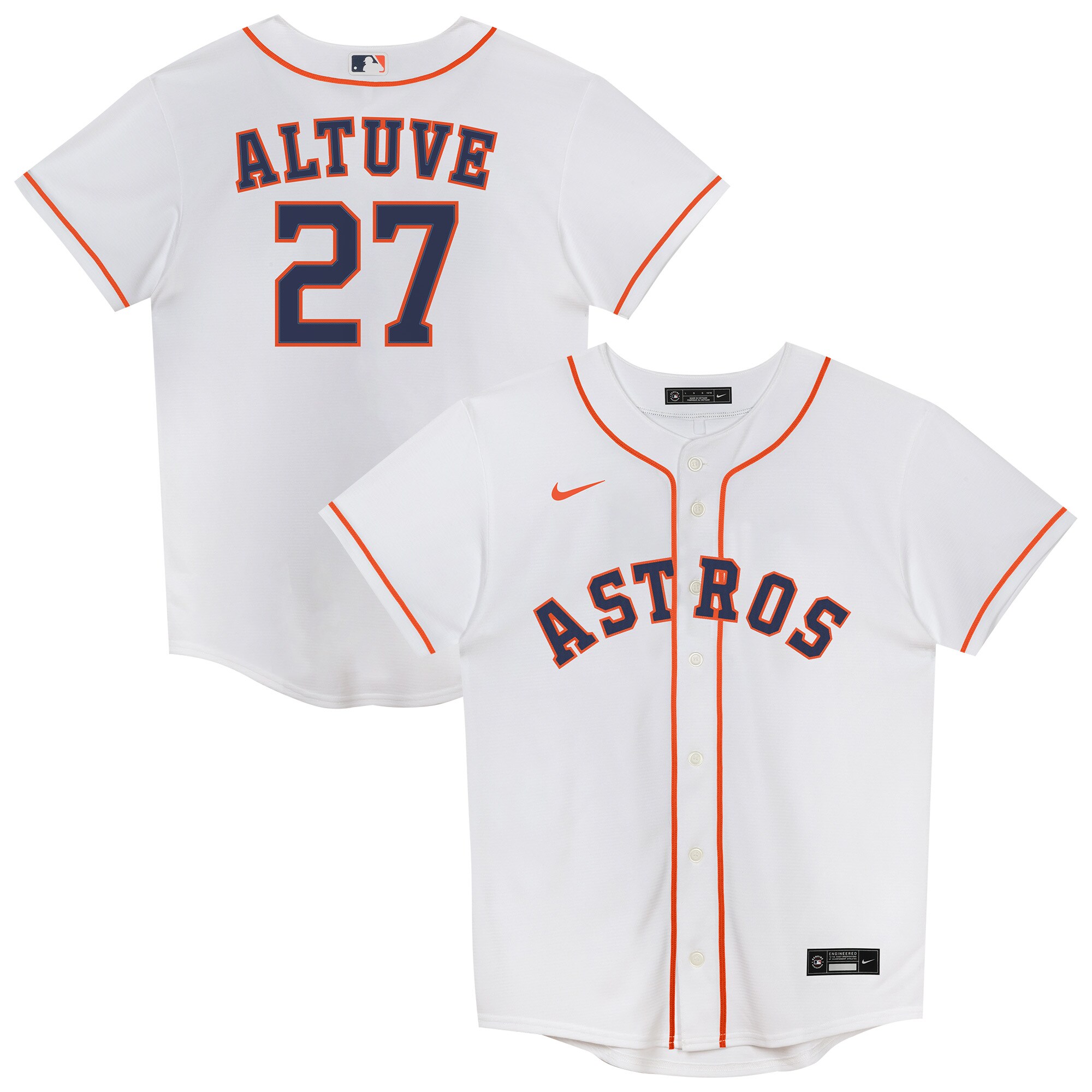 Juvenile Houston Astros Jose Altuve White 2.0 Player Jersey 