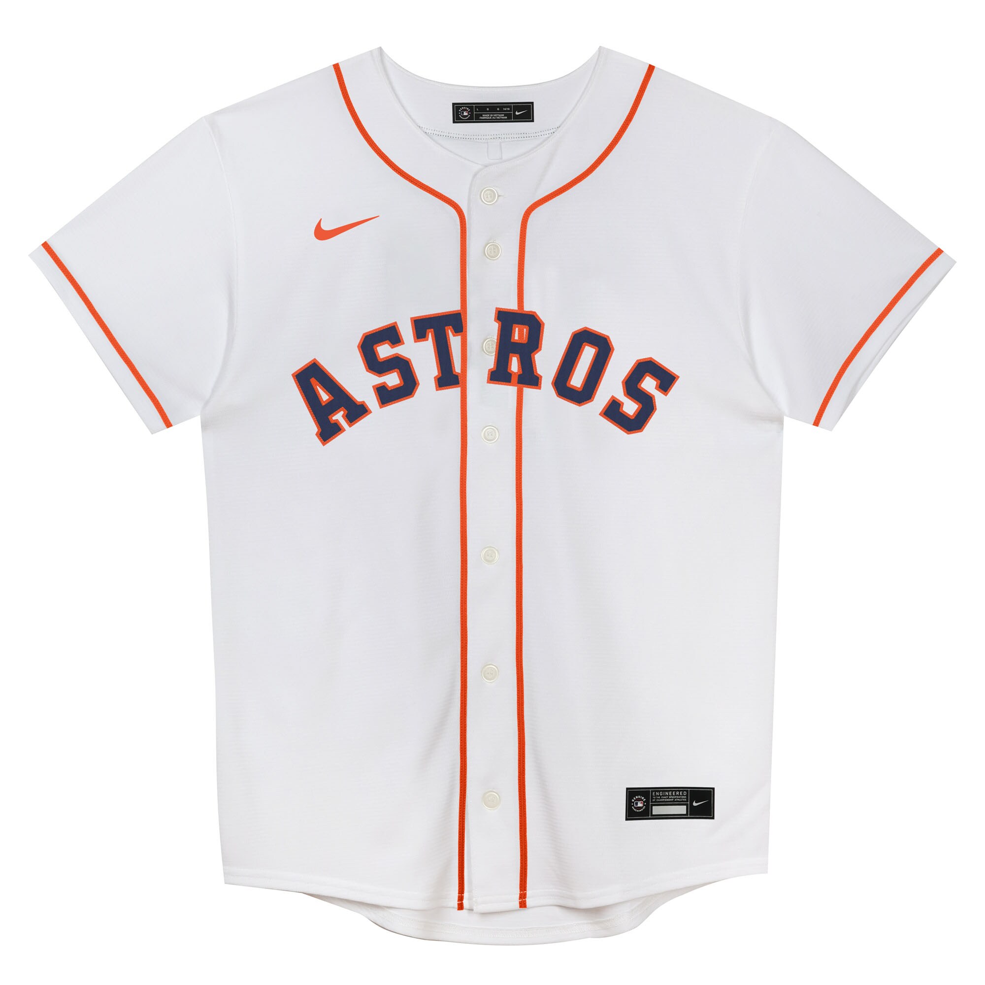 Alternative view of Juvenile Houston Astros Jose Altuve White 2.0 Player Jersey 