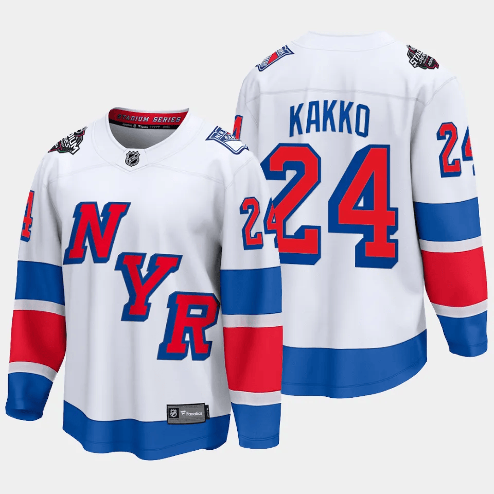 Kaapo Kakko 24 New York Rangers 2024 Stadium Series Patch Breakaway Jersey - Men, White - JS931 