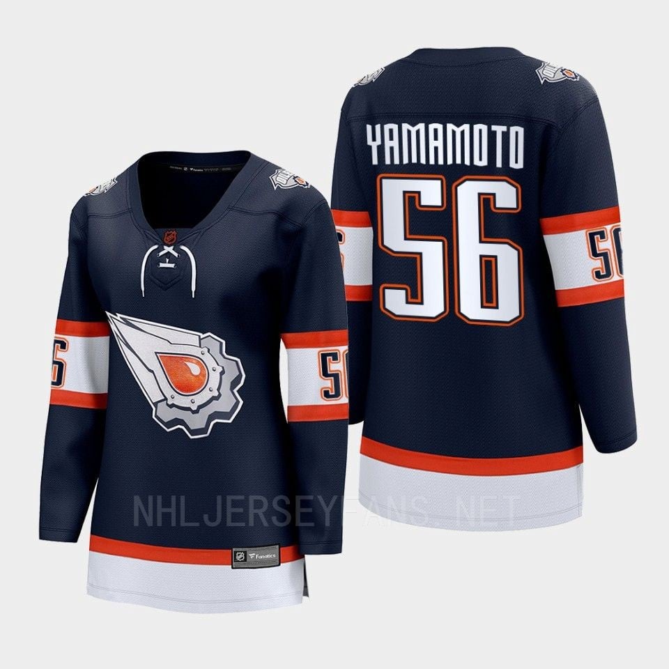 Kailer Yamamoto56 Edmonton Oilers 2022 Special Edition 2.0 Women Breakaway Player Retro Jersey Navy - JS991 