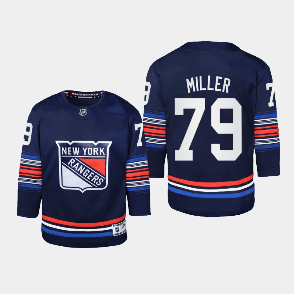 K'Andre Miller 79 New York Rangers 2024 Alternate Third Youth Jersey - Navy - JS154 