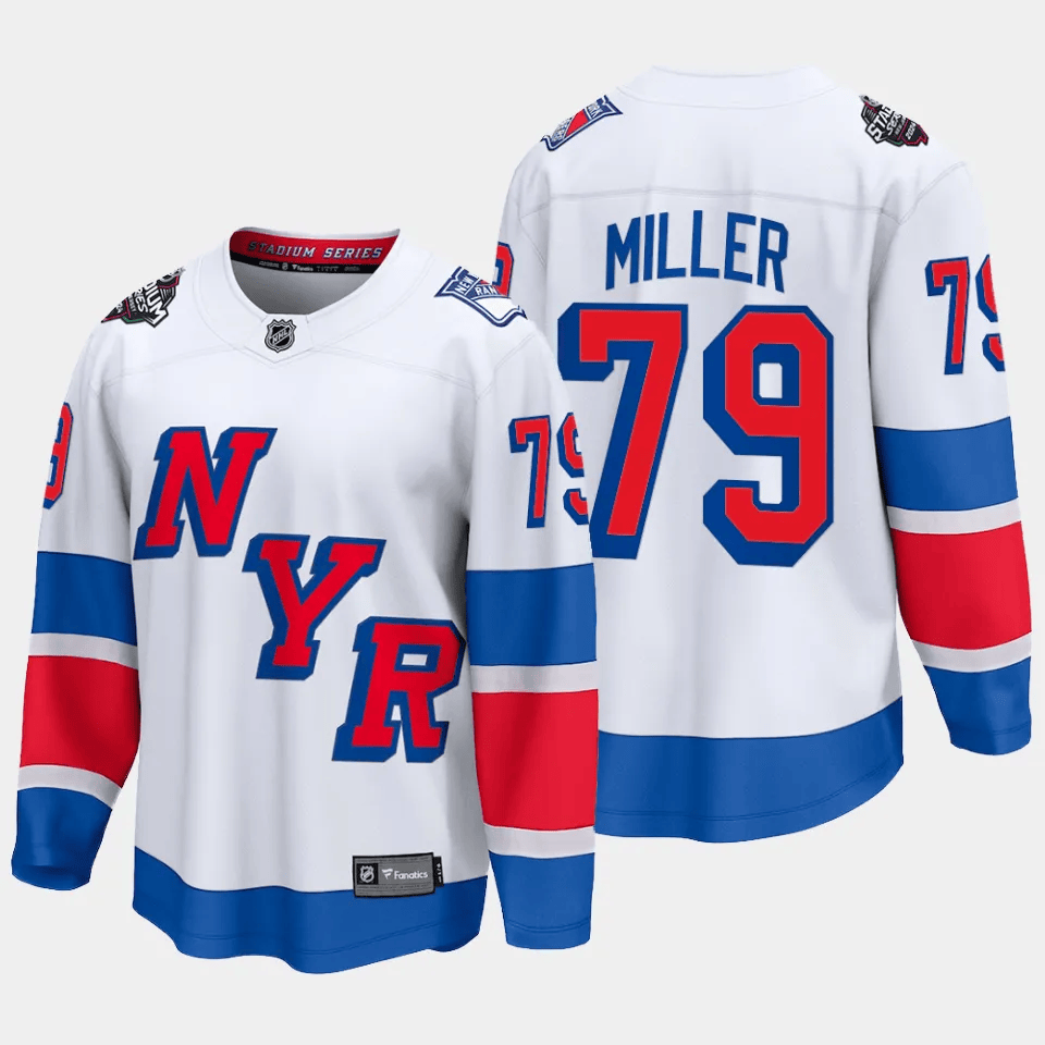K'Andre Miller 79 New York Rangers 2024 Stadium Series Patch Breakaway Jersey - Men, White - JS860 