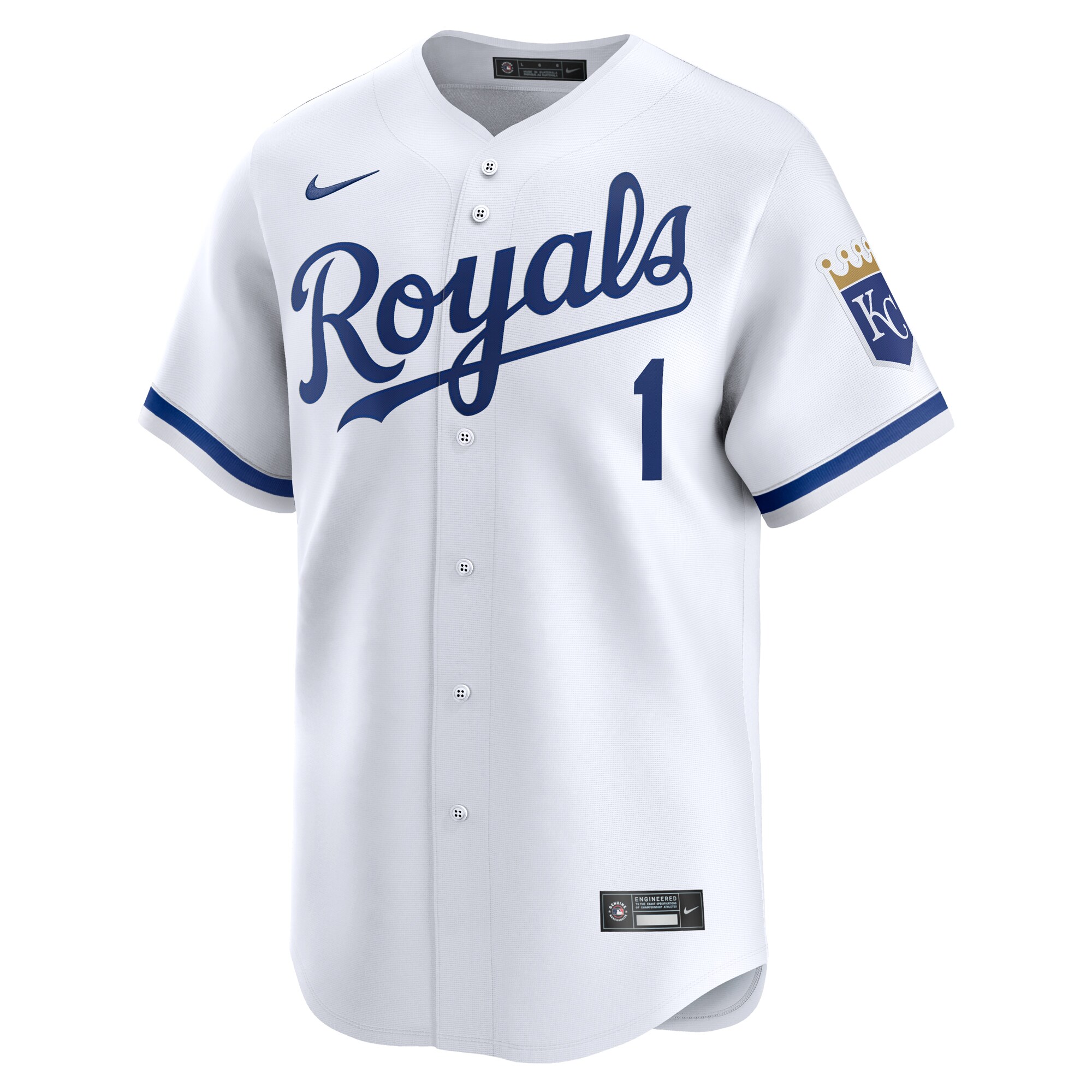 Alternative view of Kansas City Royals #1 Dad Home Limited Jersey - White