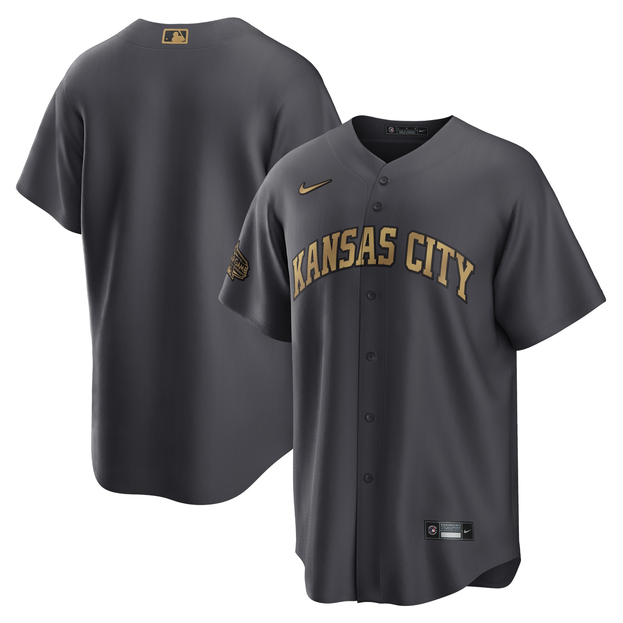 Kansas City Royals 2022 Mlb All-star Game Replica Blank Jersey - Charcoal