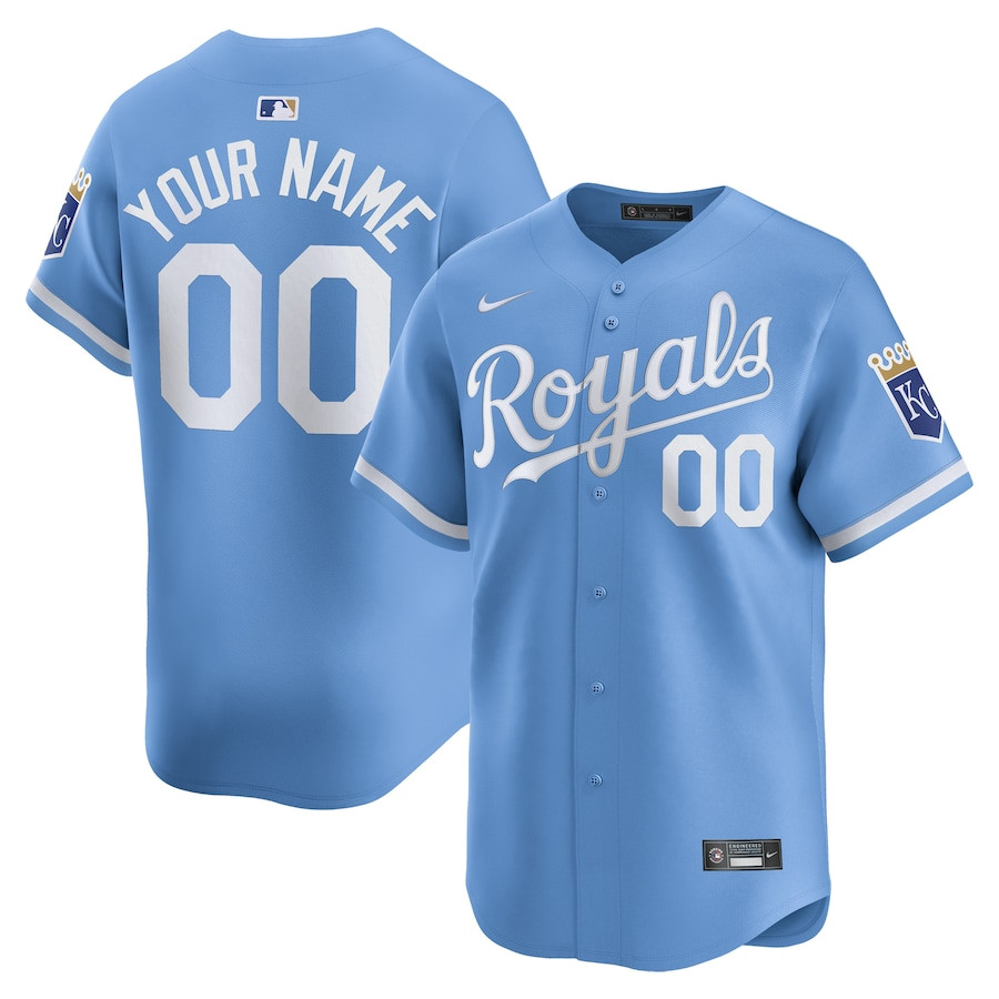 Kansas City Royals Alternate Limited Custom Men Jersey - Light Blue 
