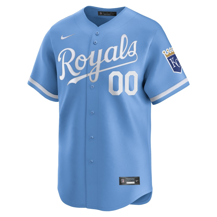 Alternative view of Kansas City Royals Alternate Limited Custom Men Jersey - Light Blue 