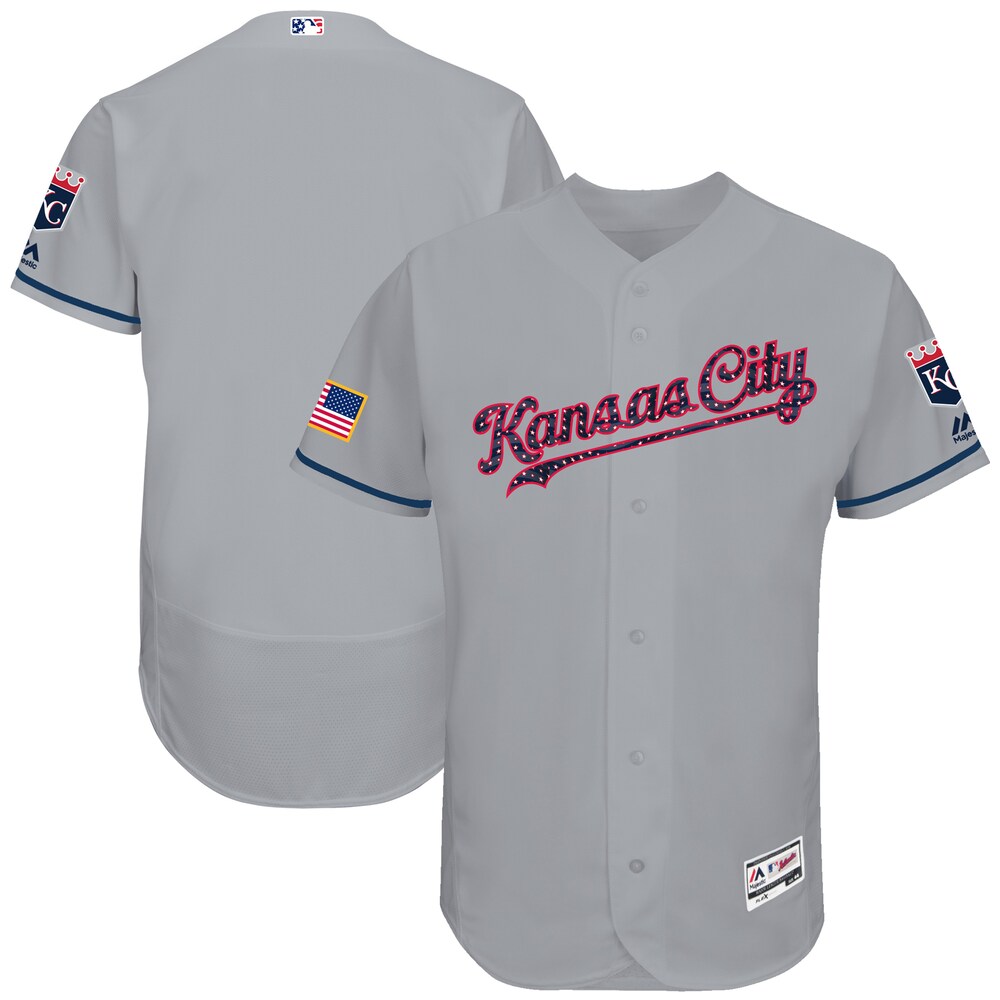 Kansas City Royals Majestic 2017 Stars & Stripes Collection Flex Base Team Jersey - Gray