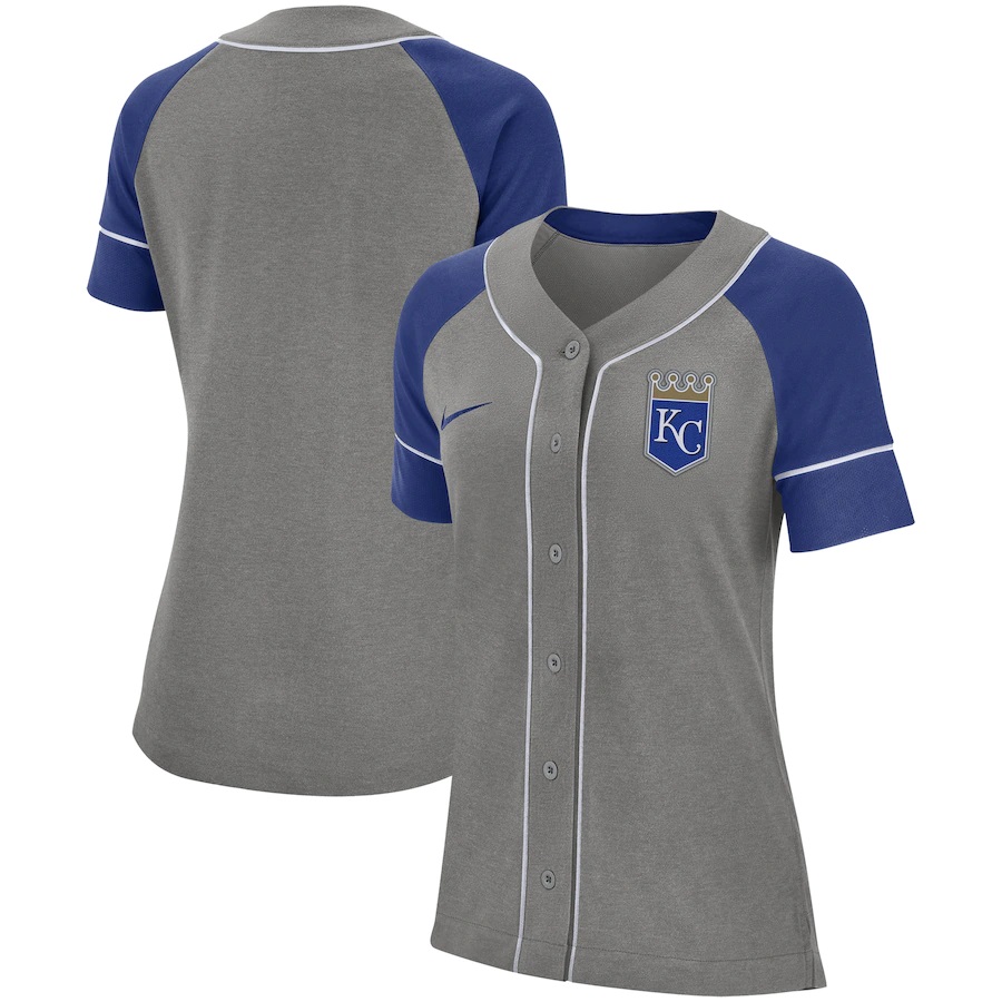Kansas City Royals Women's Classic Baseball Jersey - Gray