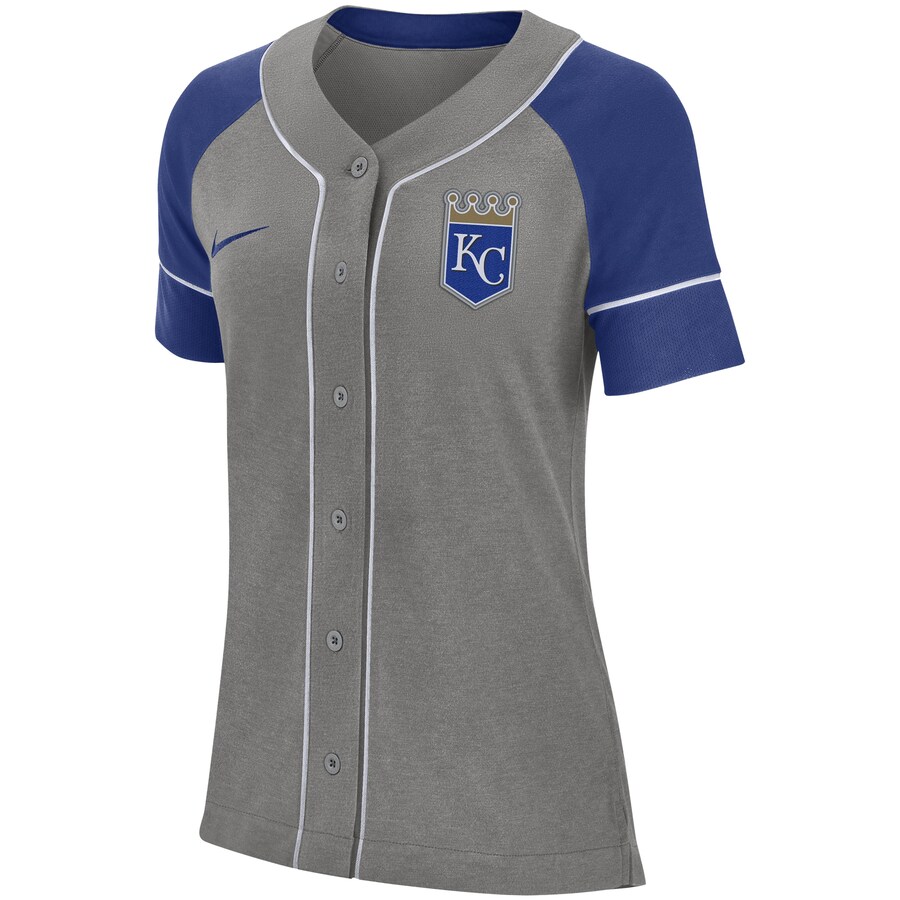 Alternative view of Kansas City Royals Women's Classic Baseball Jersey - Gray