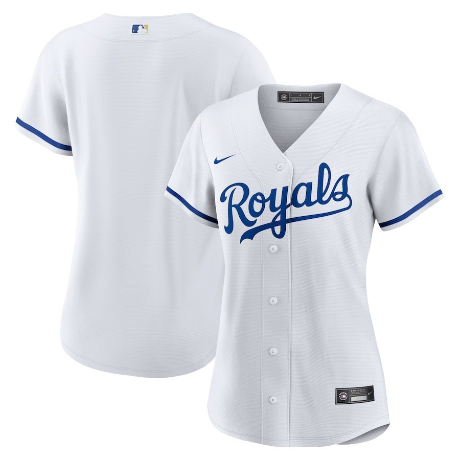 Kansas City Royals Women's Home Team Logo Jersey - White 