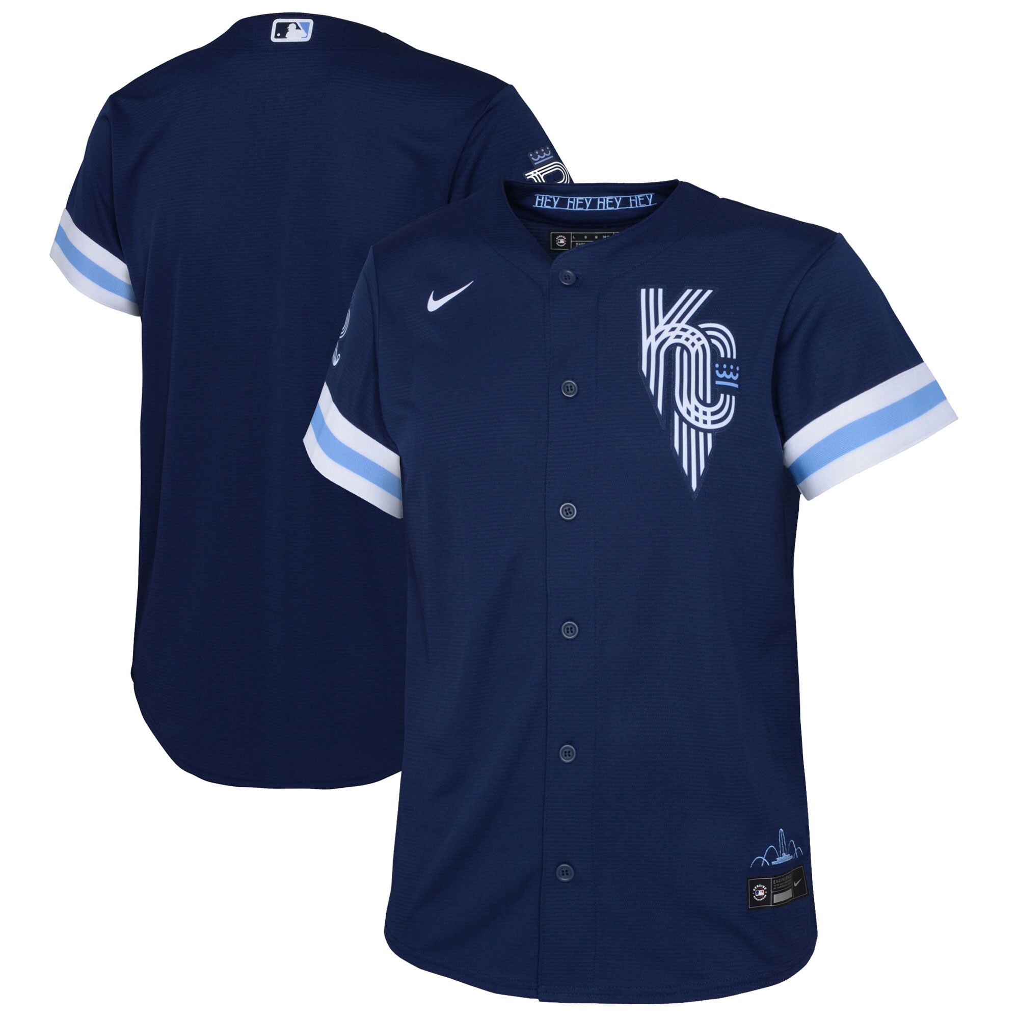 Alternative view of Kansas City Royals Youth 2022 City Connect Replica Jersey - Navy