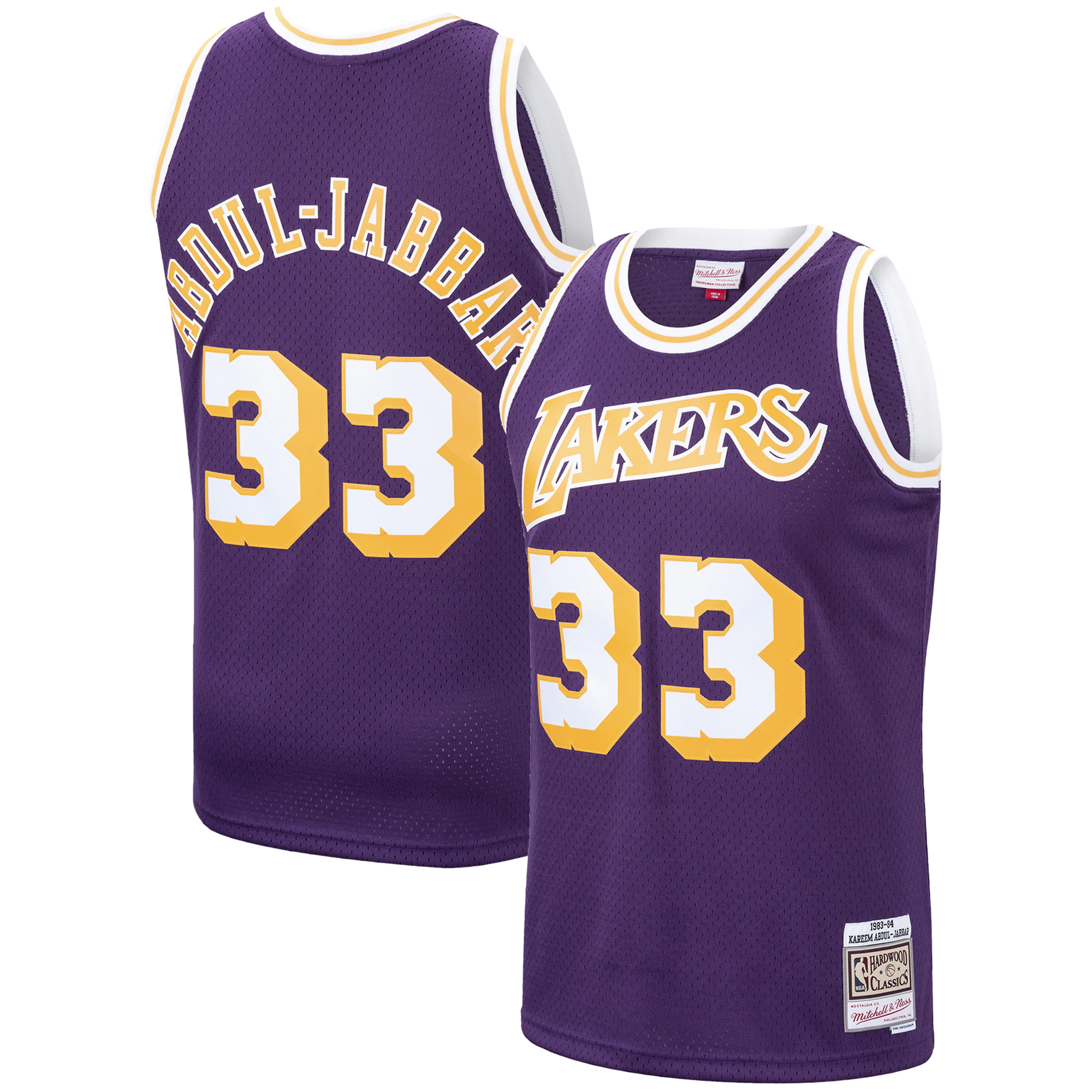 Kareem Abdul-jabbar Los Angeles Lakers Mitchell & Ness 1983-84 Hardwood Classics Swingman Jersey - Purple