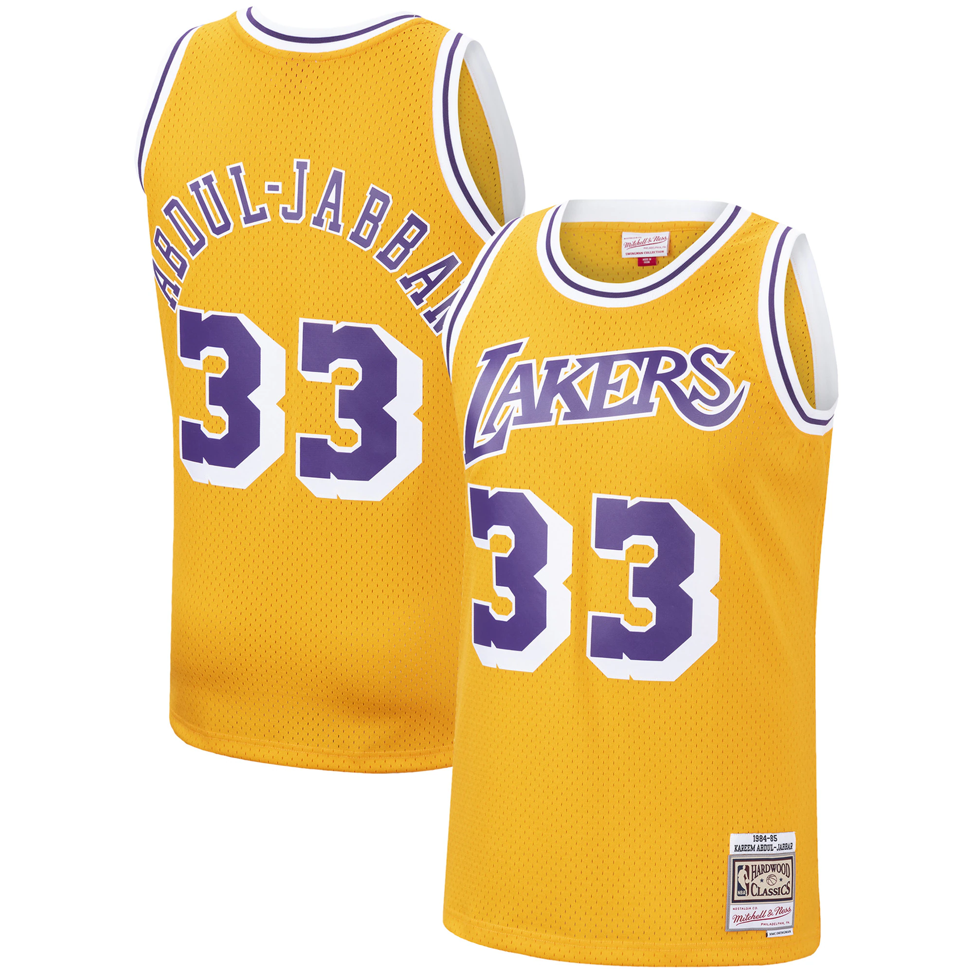 Kareem Abdul-jabbar Los Angeles Lakers Mitchell & Ness 1984-85 Hardwood Classics Swingman Jersey - Gold