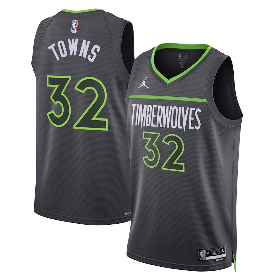 Karl-Anthony Towns 32 Minnesota Timberwolves Unisex Swingman Jersey - Statement Edition - Gray - JS916 