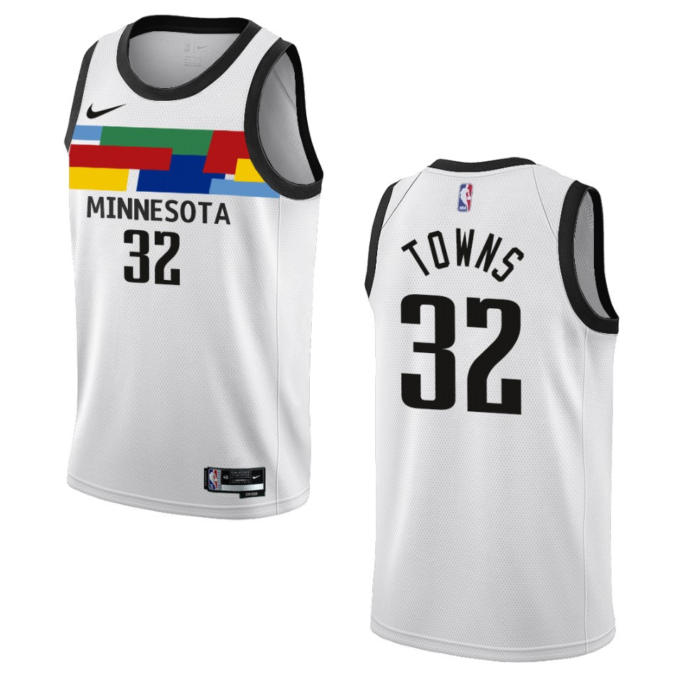 Karl-anthony Towns City Edition Minnesota Timberwolves 2022-23 White Swingman Jersey