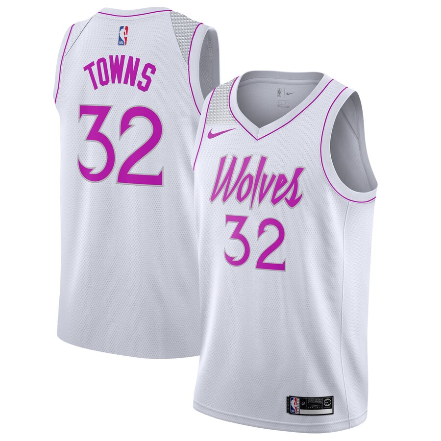 Karl-anthony Towns Minnesota Timberwolves 2018/19 Swingman Jersey White - Earned Edition