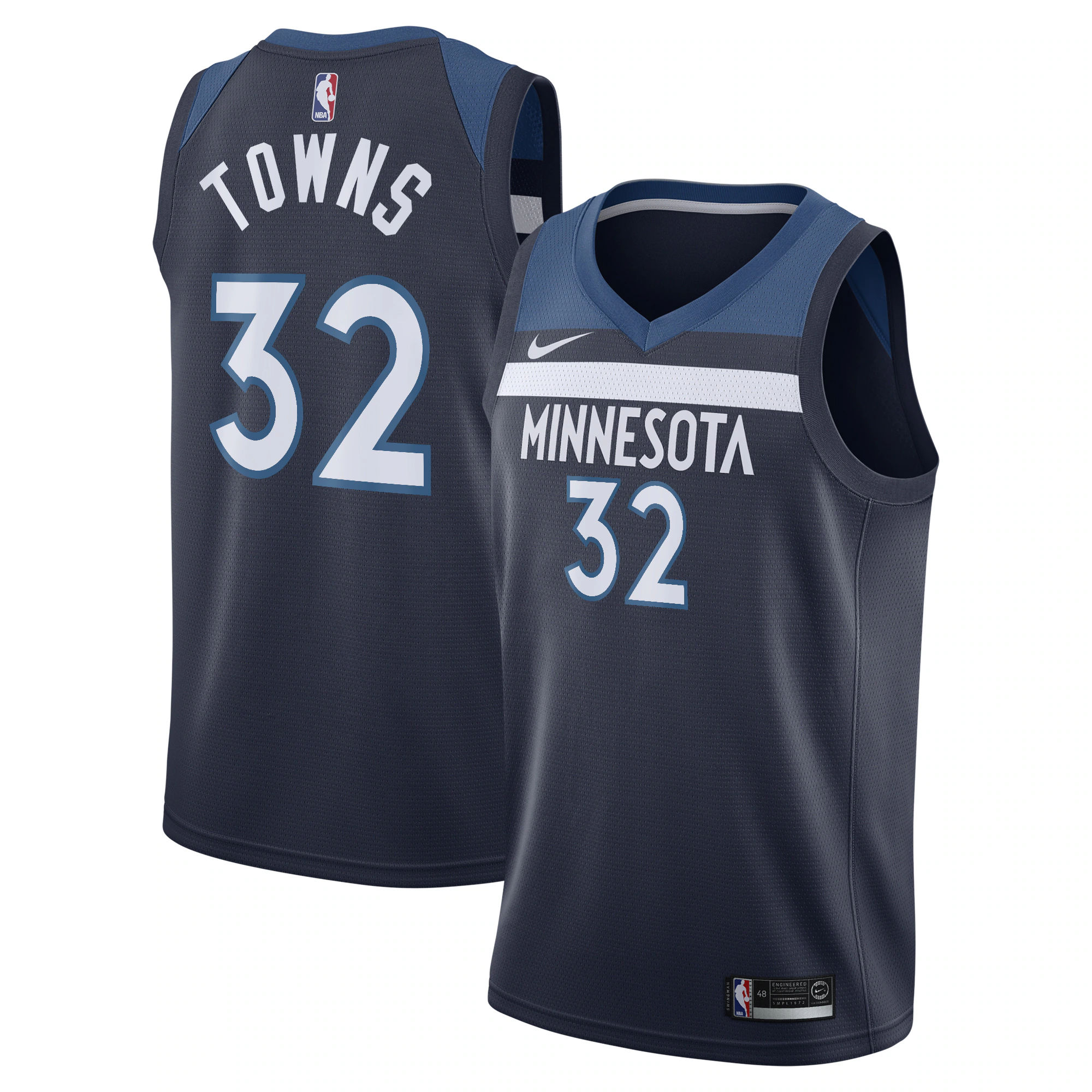 Karl-anthony Towns Minnesota Timberwolves 2021/22 Diamond Swingman Jersey - Icon Edition - Navy