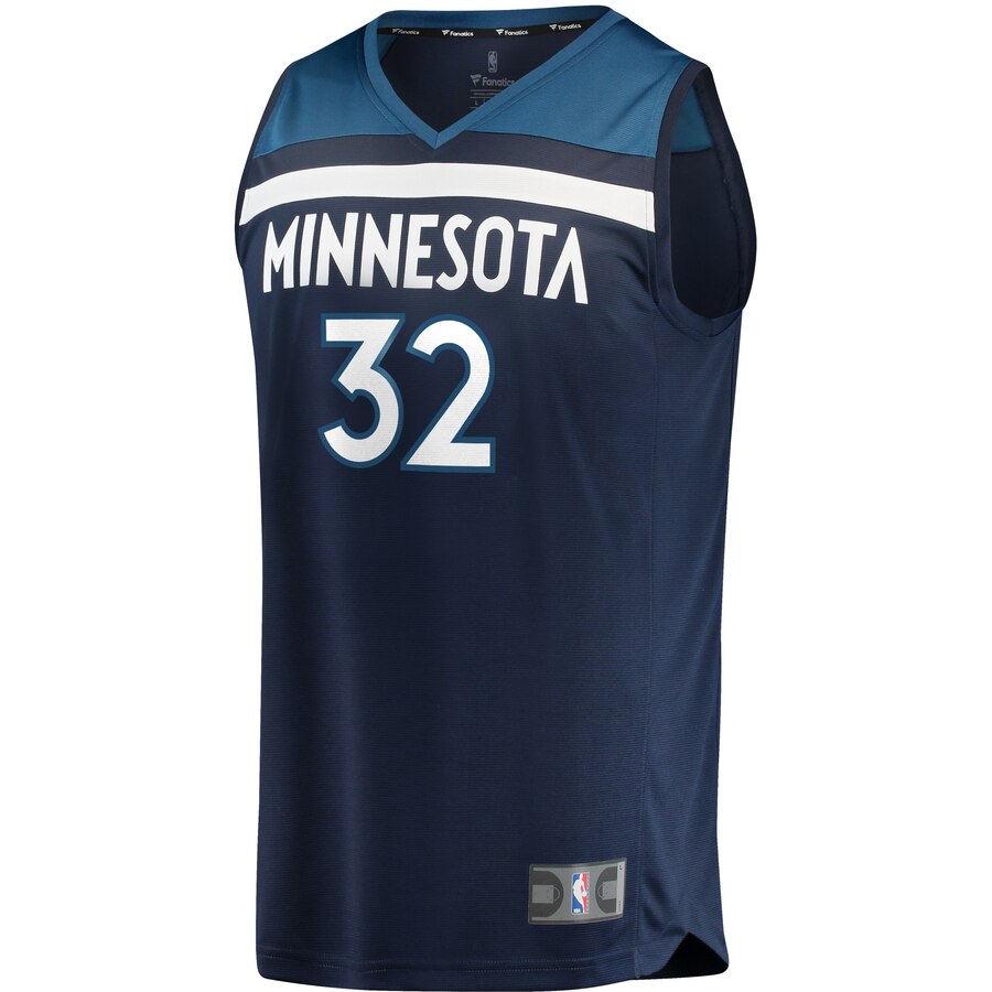 Alternative view of Karl-anthony Towns Minnesota Timberwolves Fanatics Branded Fast Break Replica Jersey Navy - Icon Edition
