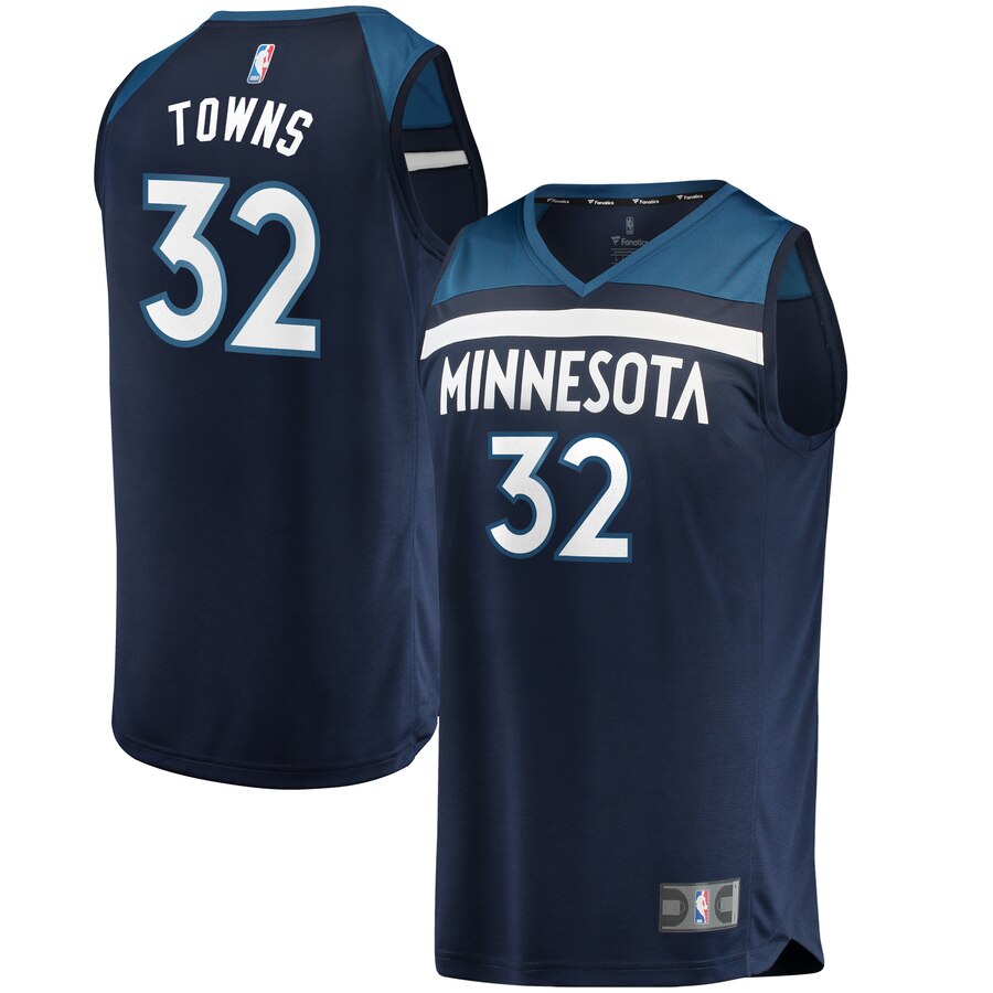 Karl-anthony Towns Minnesota Timberwolves Fanatics Branded Fast Break Replica Jersey Navy - Icon Edition