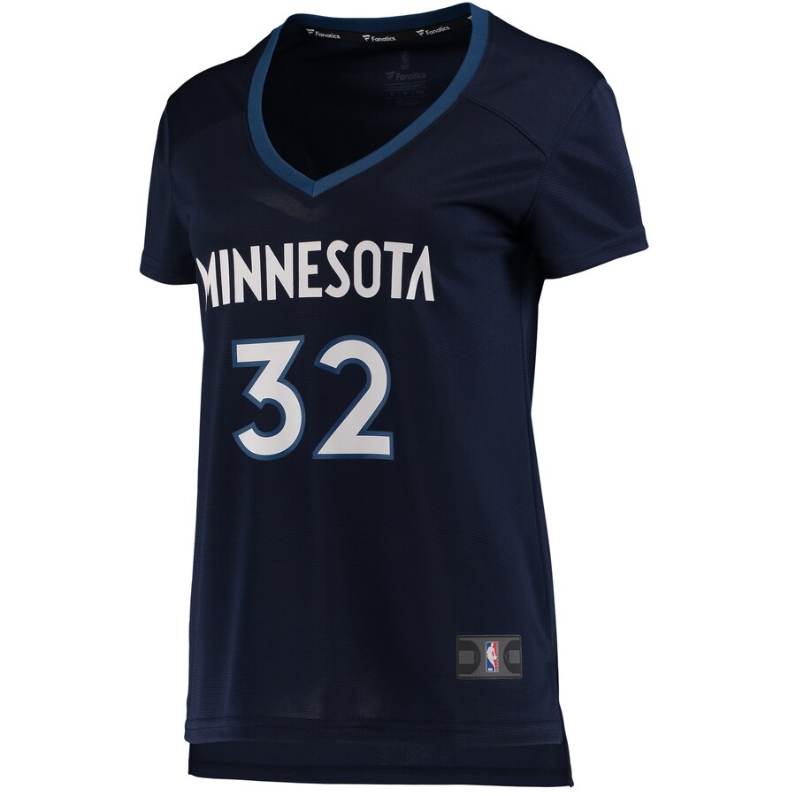 Alternative view of Karl-anthony Towns Minnesota Timberwolves Fanatics Branded Women’s Fast Break Replica Jersey Navy – Icon Edition