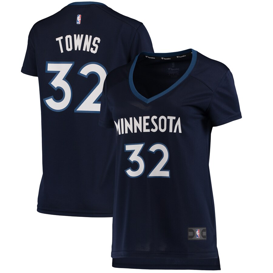 Karl-anthony Towns Minnesota Timberwolves Fanatics Branded Women’s Fast Break Replica Jersey Navy – Icon Edition