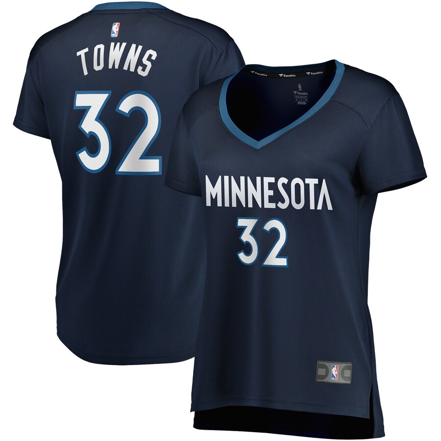 Karl-anthony Towns Minnesota Timberwolves Fanatics Branded Women's Fast Break Replica Player Jersey - Icon Edition - Navy