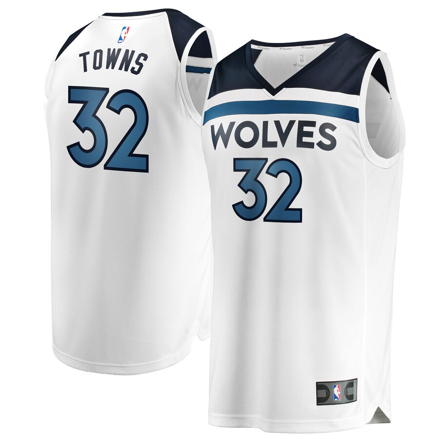 Karl-anthony Towns Minnesota Timberwolves Fanatics Branded Youth Fast Break Replica Jersey White - Association Edition